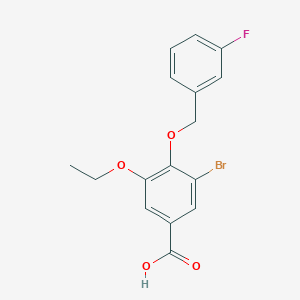 3-Bromo-5-ethoxy-4-[(3-fluorobenzyl)oxy]benzoic acid