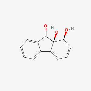 molecular formula C13H10O3 B13358413 (1R,9aS)-1,9a-Dihydro-1,9a-dihydroxy-9H-fluoren-9-one 