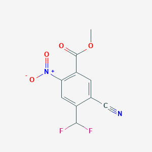 molecular formula C10H6F2N2O4 B13358428 Methyl 5-cyano-4-(difluoromethyl)-2-nitrobenzoate 