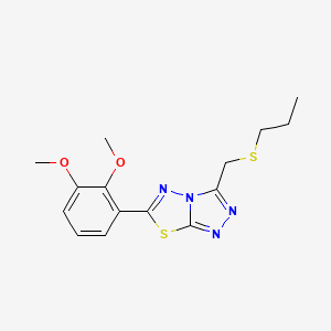 molecular formula C15H18N4O2S2 B13358449 6-(2,3-Dimethoxyphenyl)-3-[(propylsulfanyl)methyl][1,2,4]triazolo[3,4-b][1,3,4]thiadiazole 