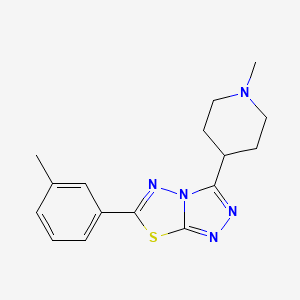 molecular formula C16H19N5S B13358473 6-(3-Methylphenyl)-3-(1-methyl-4-piperidinyl)[1,2,4]triazolo[3,4-b][1,3,4]thiadiazole 