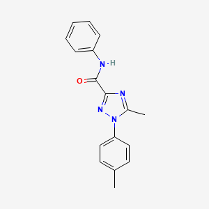 molecular formula C17H16N4O B13358476 5-methyl-1-(4-methylphenyl)-N-phenyl-1H-1,2,4-triazole-3-carboxamide 