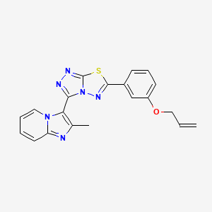 molecular formula C20H16N6OS B13358485 Allyl 3-[3-(2-methylimidazo[1,2-a]pyridin-3-yl)[1,2,4]triazolo[3,4-b][1,3,4]thiadiazol-6-yl]phenyl ether 