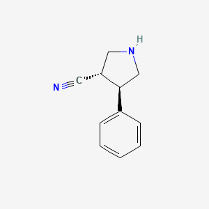 molecular formula C11H12N2 B13358501 (3S,4R)-4-phenylpyrrolidine-3-carbonitrile 