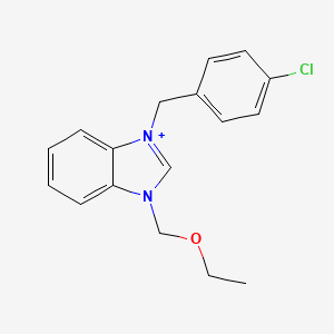 molecular formula C17H18ClN2O+ B13358529 3-(4-chlorobenzyl)-1-(ethoxymethyl)-3H-benzimidazol-1-ium 