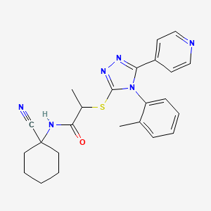 molecular formula C24H26N6OS B13358545 N-(1-cyanocyclohexyl)-2-{[4-(2-methylphenyl)-5-(pyridin-4-yl)-4H-1,2,4-triazol-3-yl]sulfanyl}propanamide 