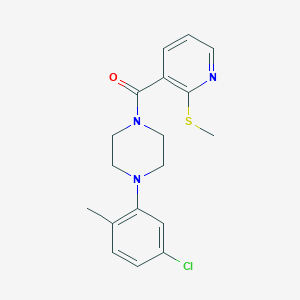 molecular formula C18H20ClN3OS B13358546 1-(5-Chloro-2-methylphenyl)-4-[2-(methylsulfanyl)pyridine-3-carbonyl]piperazine 