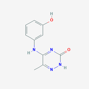 molecular formula C10H10N4O2 B1335857 5-[(3-hydroxyphenyl)amino]-6-methyl-1,2,4-triazin-3(2H)-one CAS No. 685551-56-8