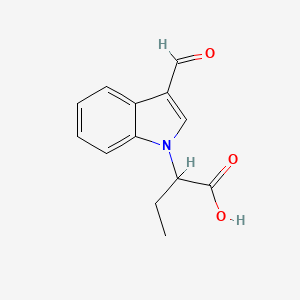 B1335858 2-(3-formyl-1H-indol-1-yl)butanoic acid CAS No. 869947-42-2