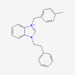 molecular formula C23H23N2+ B13358616 3-(4-methylbenzyl)-1-(2-phenylethyl)-3H-benzimidazol-1-ium 