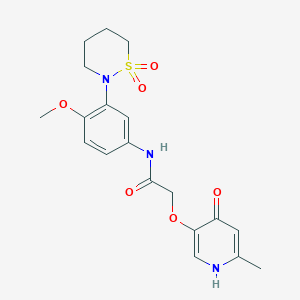 N-[3-(1,1-dioxido-1,2-thiazinan-2-yl)-4-methoxyphenyl]-2-[(4-hydroxy-6-methylpyridin-3-yl)oxy]acetamide