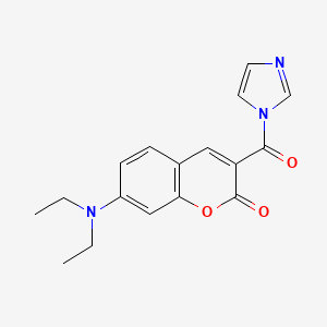 molecular formula C17H17N3O3 B1335862 1-[7-(二乙氨基)-3-香豆酰基]咪唑 CAS No. 261943-47-9