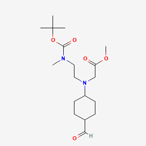 Methyl N-(2-((tert-butoxycarbonyl)(methyl)amino)ethyl)-N-((1r,4r)-4-formylcyclohexyl)glycinate