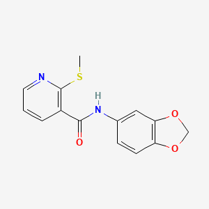 molecular formula C14H12N2O3S B13358684 N-(1,3-benzodioxol-5-yl)-2-methylsulfanylpyridine-3-carboxamide CAS No. 796115-52-1