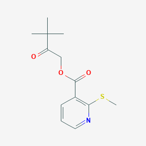 molecular formula C13H17NO3S B13358711 (3,3-Dimethyl-2-oxobutyl) 2-methylsulfanylpyridine-3-carboxylate CAS No. 473672-92-3