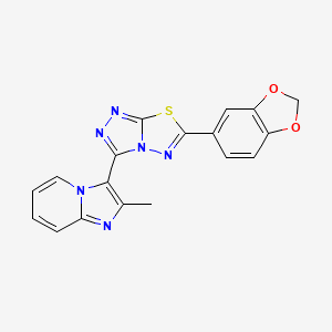 3-[6-(1,3-Benzodioxol-5-yl)[1,2,4]triazolo[3,4-b][1,3,4]thiadiazol-3-yl]-2-methylimidazo[1,2-a]pyridine