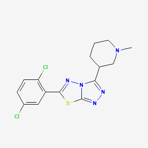 molecular formula C15H15Cl2N5S B13358716 6-(2,5-Dichlorophenyl)-3-(1-methyl-3-piperidinyl)[1,2,4]triazolo[3,4-b][1,3,4]thiadiazole 