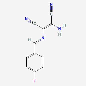 molecular formula C11H7FN4 B13358735 2-Amino-3-[(4-fluorobenzylidene)amino]-2-butenedinitrile 