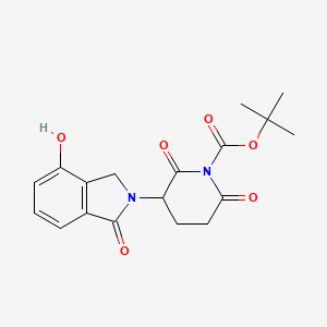 molecular formula C18H20N2O6 B13358760 tert-Butyl 3-(4-hydroxy-1-oxoisoindolin-2-yl)-2,6-dioxopiperidine-1-carboxylate 