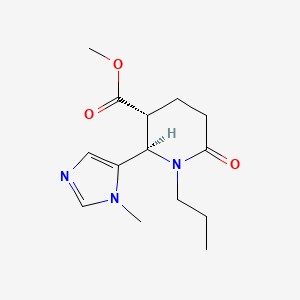 molecular formula C14H21N3O3 B13358820 methyl (2R,3R)-2-(1-methyl-1H-imidazol-5-yl)-6-oxo-1-propylpiperidine-3-carboxylate CAS No. 1820572-29-9