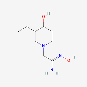 molecular formula C9H19N3O2 B13358838 2-(3-Ethyl-4-hydroxypiperidin-1-yl)-N'-hydroxyacetimidamide 