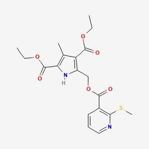 Diethyl 3-methyl-5-(((2-(methylthio)nicotinoyl)oxy)methyl)-1H-pyrrole-2,4-dicarboxylate