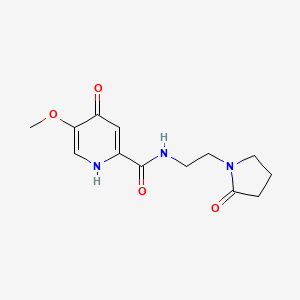 molecular formula C13H17N3O4 B13358875 4-hydroxy-5-methoxy-N-[2-(2-oxopyrrolidin-1-yl)ethyl]pyridine-2-carboxamide 