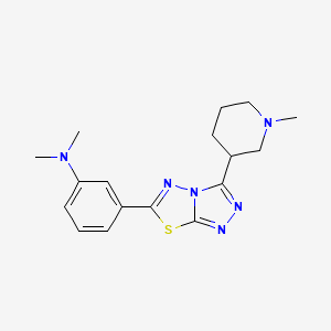 molecular formula C17H22N6S B13358917 N,N-dimethyl-3-[3-(1-methyl-3-piperidinyl)[1,2,4]triazolo[3,4-b][1,3,4]thiadiazol-6-yl]aniline 