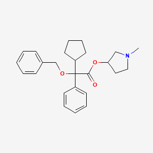 molecular formula C25H31NO3 B13358974 1-Methylpyrrolidin-3-yl 2-(benzyloxy)-2-cyclopentyl-2-phenylacetate 