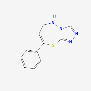 molecular formula C11H10N4S B13358977 8-Phenyl-5,6-dihydro[1,2,4]triazolo[3,4-b][1,3,4]thiadiazepine 