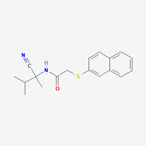 molecular formula C18H20N2OS B13358986 N-(1-cyano-1,2-dimethylpropyl)-2-(naphthalen-2-ylsulfanyl)acetamide 