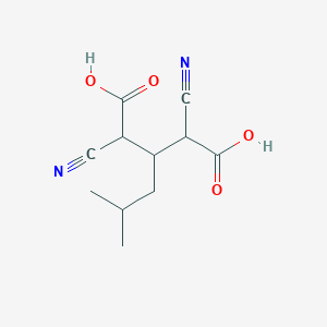 molecular formula C11H14N2O4 B13358990 2,4-Dicyano-3-isobutylpentanedioic acid 