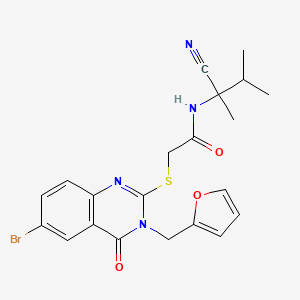 2-((6-Bromo-3-(furan-2-ylmethyl)-4-oxo-3,4-dihydroquinazolin-2-yl)thio)-N-(2-cyano-3-methylbutan-2-yl)acetamide