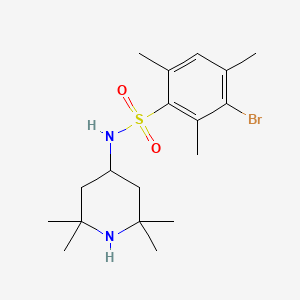 molecular formula C18H29BrN2O2S B13359076 3-bromo-2,4,6-trimethyl-N-(2,2,6,6-tetramethyl-4-piperidinyl)benzenesulfonamide 