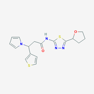 3-(1H-pyrrol-1-yl)-N-[5-(tetrahydrofuran-2-yl)-1,3,4-thiadiazol-2-yl]-3-(thiophen-3-yl)propanamide