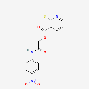 molecular formula C15H13N3O5S B13359167 2-((4-Nitrophenyl)amino)-2-oxoethyl 2-(methylthio)nicotinate 