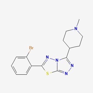 molecular formula C15H16BrN5S B13359195 6-(2-Bromophenyl)-3-(1-methyl-4-piperidinyl)[1,2,4]triazolo[3,4-b][1,3,4]thiadiazole 