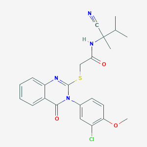 2-((3-(3-Chloro-4-methoxyphenyl)-4-oxo-3,4-dihydroquinazolin-2-yl)thio)-N-(2-cyano-3-methylbutan-2-yl)acetamide