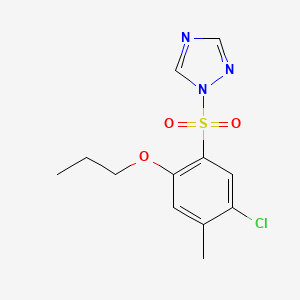 molecular formula C12H14ClN3O3S B13359233 1-[(5-chloro-4-methyl-2-propoxyphenyl)sulfonyl]-1H-1,2,4-triazole 