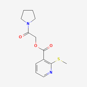 molecular formula C13H16N2O3S B13359234 2-Oxo-2-(pyrrolidin-1-yl)ethyl 2-(methylthio)nicotinate 