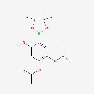 molecular formula C18H29BO5 B13359271 4,5-Diisopropoxy-2-(4,4,5,5-tetramethyl-1,3,2-dioxaborolan-2-yl)phenol 