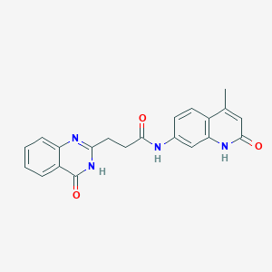 N-(4-methyl-2-oxo-1,2-dihydroquinolin-7-yl)-3-(4-oxo-3,4-dihydroquinazolin-2-yl)propanamide