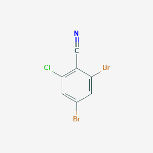 molecular formula C7H2Br2ClN B13359296 2,4-Dibromo-6-chlorobenzonitrile 