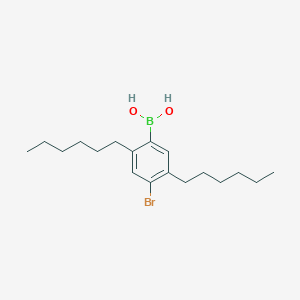 molecular formula C18H30BBrO2 B13359313 (4-Bromo-2,5-dihexylphenyl)boronic acid CAS No. 122465-86-5