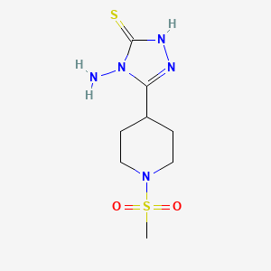 molecular formula C8H15N5O2S2 B13359357 4-amino-5-[1-(methylsulfonyl)piperidin-4-yl]-4H-1,2,4-triazole-3-thiol 