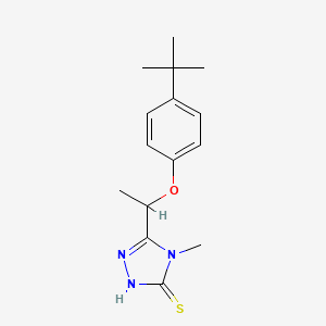 molecular formula C15H21N3OS B1335937 5-[1-(4-tert-butylphenoxy)ethyl]-4-methyl-4H-1,2,4-triazole-3-thiol CAS No. 588673-43-2