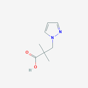 molecular formula C8H12N2O2 B13359405 2,2-dimethyl-3-(1H-pyrazol-1-yl)propanoic acid 