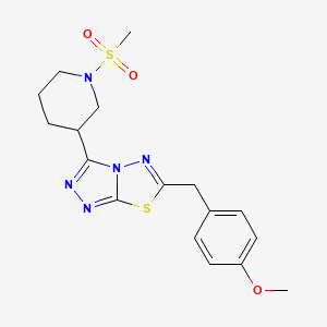 molecular formula C17H21N5O3S2 B13359411 6-(4-Methoxybenzyl)-3-[1-(methylsulfonyl)-3-piperidinyl][1,2,4]triazolo[3,4-b][1,3,4]thiadiazole 