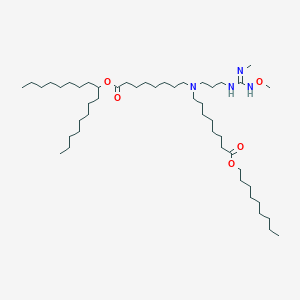 molecular formula C48H96N4O5 B13359418 Heptadecan-9-yl 4-(methylamino)-9-(8-(nonyloxy)-8-oxooctyl)-2-oxa-3,5,9-triazaheptadec-4-en-17-oate 