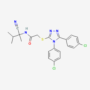 molecular formula C22H21Cl2N5OS B13359439 2-{[4,5-bis(4-chlorophenyl)-4H-1,2,4-triazol-3-yl]sulfanyl}-N-(1-cyano-1,2-dimethylpropyl)acetamide 